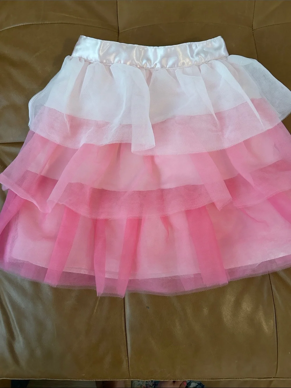 Janie and Jack Pink Layered Tulle Skirt with Satin Waistband